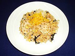 れんこんとわかめの炒飯