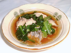 小松菜とサケの鍋