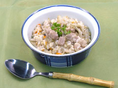 豚肉とごぼうの雑穀米リゾット