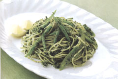 緑野菜のスパゲッティ