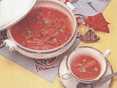 セロリのスープ煮トマト味