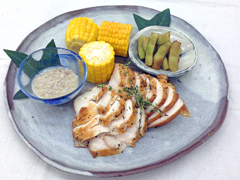 鶏と野菜の燻製
