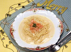 鮭のクリームスープスパゲッティ