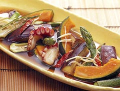 タコと夏野菜のひたし