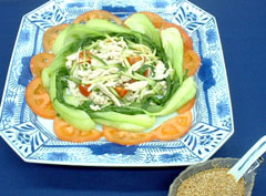 チンゲン菜の棒々鶏