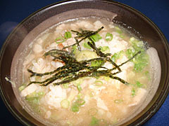 豚バラ肉の雑炊