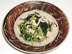 水菜とササミの和えもの