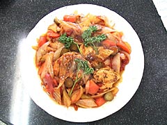 ハーブ風味にチキンのトマト煮