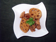鶏肉とレンコンの甘辛煮