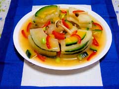 冬瓜とかぼちゃの重ね蒸し中華あん