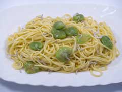 じゃことそら豆のパスタ