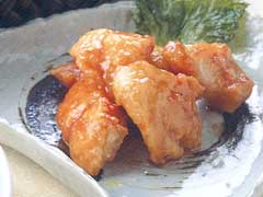 白身魚の唐揚げケチャップポン酢