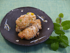 鶏ミンチと枝豆の落とし揚げ