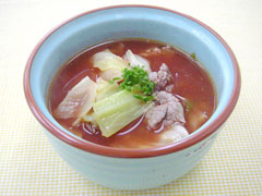 キャベツと牛肉のママスープ