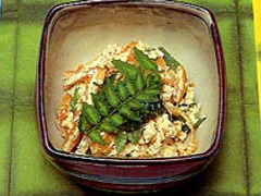 オクラと油揚げの白和え