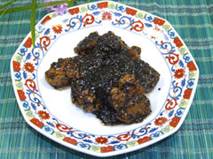 鶏の黒ごま酢炒め