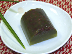 抹茶と小豆の寒天
