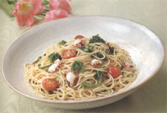 菜の花とタコのパスタ