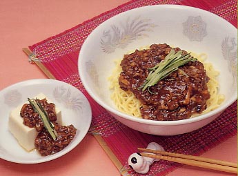 肉みそそば(冷しめん)