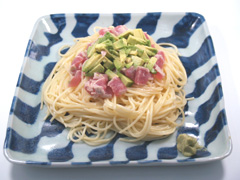 まぐろのたたきパスタ