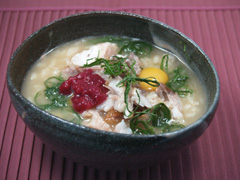 アジの干物雑炊