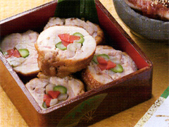 チキンロールのメープルシロップ焼き