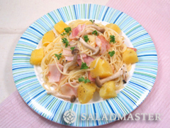 さつまいもとベーコンのパスタ
