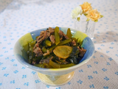 生わかめの茎と牛肉の佃煮