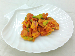 トマトと枝豆の二色揚げ