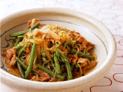 いんげんと豚肉の炒め煮