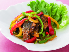 さばの彩り黒酢だれ