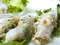 えびとれんこんの蒸し春巻き