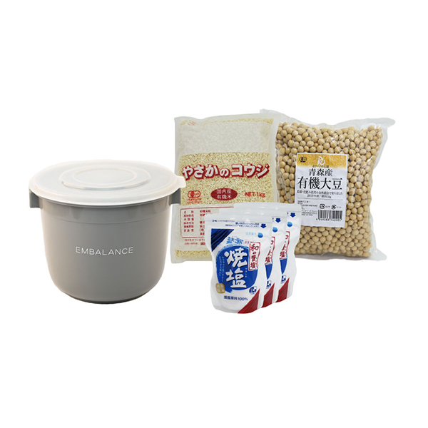 【2/13発送分1/19まで予約販売】【送料無料】手づくり有機味噌セット(6L容器付き)