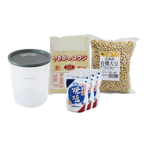 【2/13発送分1/19まで予約販売】【送料無料】手づくり有機味噌セット(4.2L容器付き)