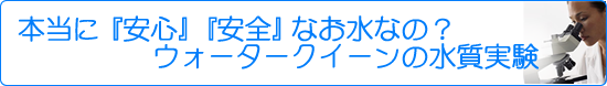 ウォータークイーンの水質実験